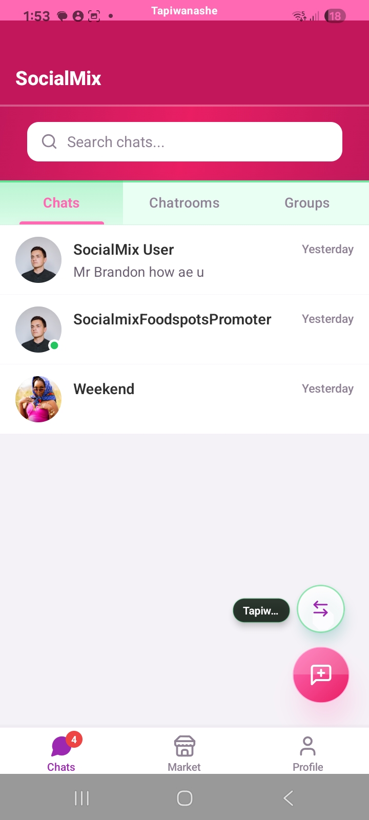 SocialMix chats